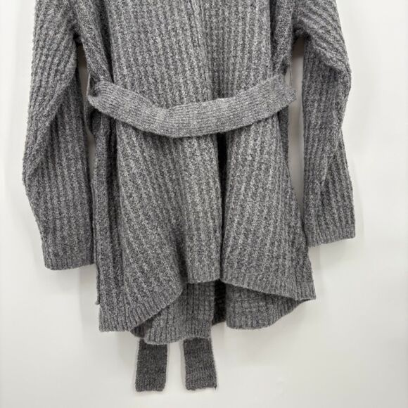 Free People Taffy Long Cardigan in Gray, Sz Medium, Wool Blend Waffle Knit - Picture 8 of 11